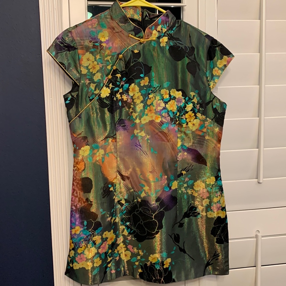 Floral Satin Blouse - Multicolor